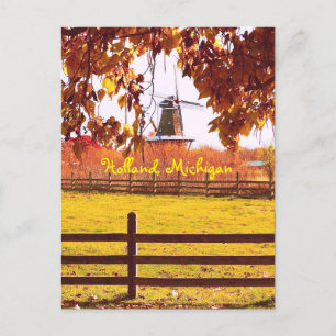 HOLLAND, MICHIGAN, WINDMILL AND FALL COLORS POSTCARD