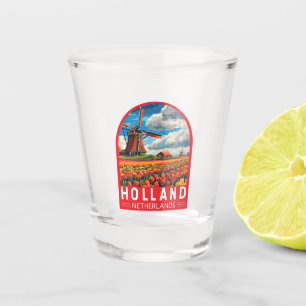 Holland Netherlands Travel Art Vintage Shot Glass