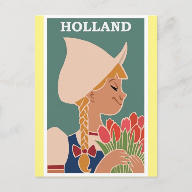 Holland Netherlands Vintage Travel Poster Postcard (Front)
