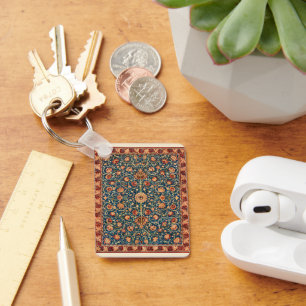Holland Park by William Morris, Vintage Rug Art Key Ring