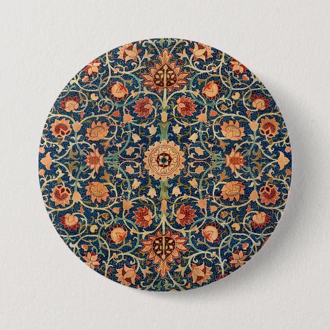 Holland Park Design (by William Morris) 7.5 Cm Round Badge (Front)