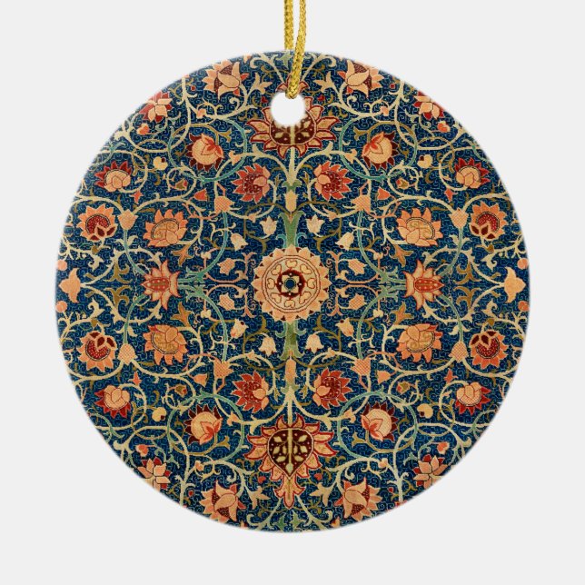 Holland Park Design (by William Morris) Ceramic Ornament (Front)