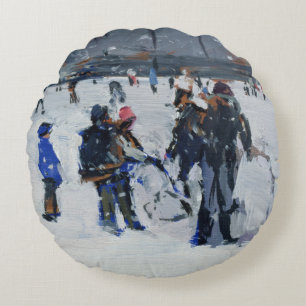 Holland Park in snow 2009 Round Cushion