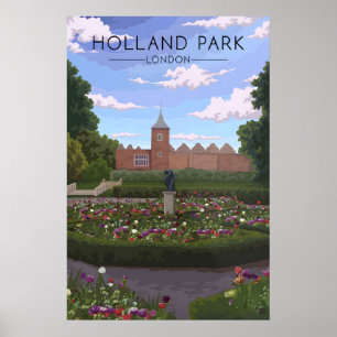 Holland Park London Travel Poster