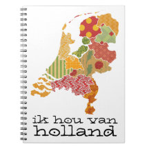 Holland Province Map Bohemian Patchwork Style