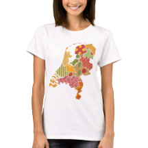 Holland Province Map Bohemian Patchwork Style