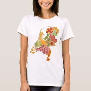 Holland Province Map Bohemian Patchwork Style T-Shirt