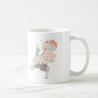Holland Province Map Geometric Patchwork Style Coffee Mug