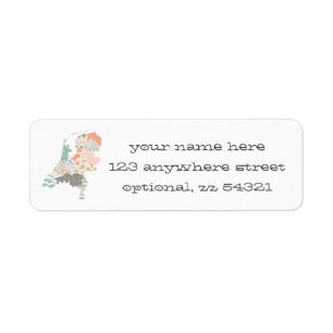 Holland Province Map Geometric Patchwork Style Return Address Label
