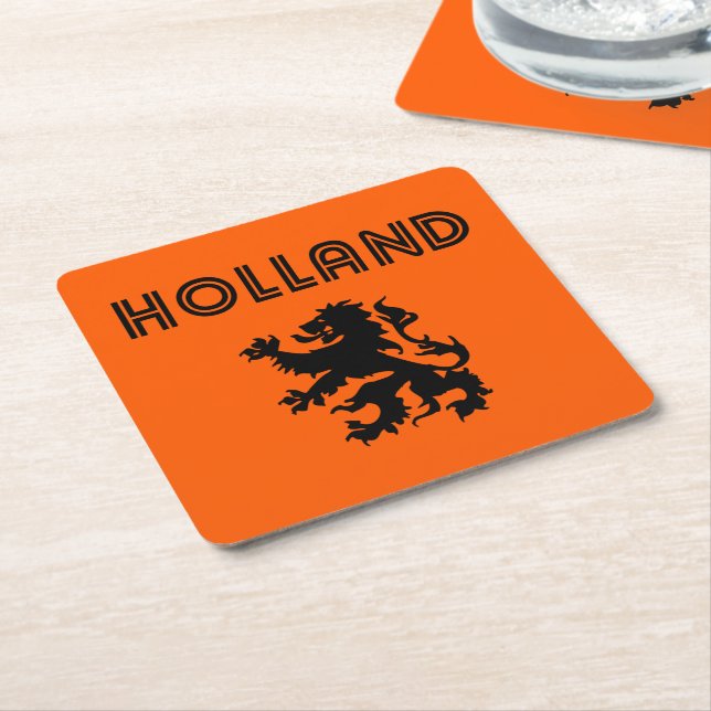 Holland Retro Square Paper Coaster (Angled)