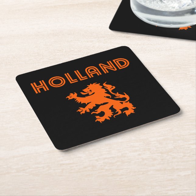 Holland Retro Square Paper Coaster (Angled)