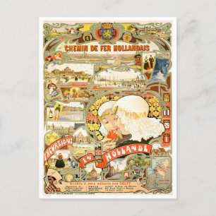 Holland trainlines vintage travel Postcard