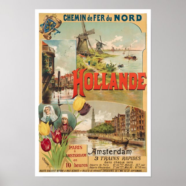 Holland vintage travel Poster (Front)