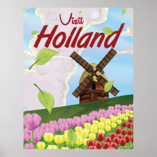 Holland vintage travel poster
