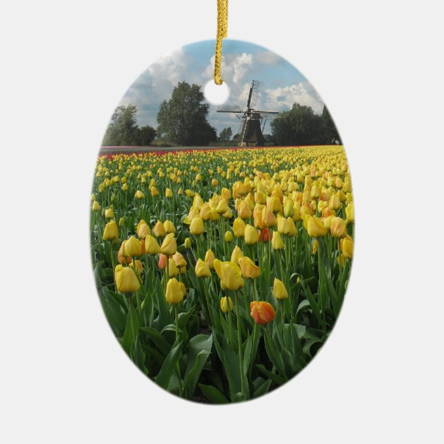 Holland Windmill Ceramic Tree Decoration (Front)