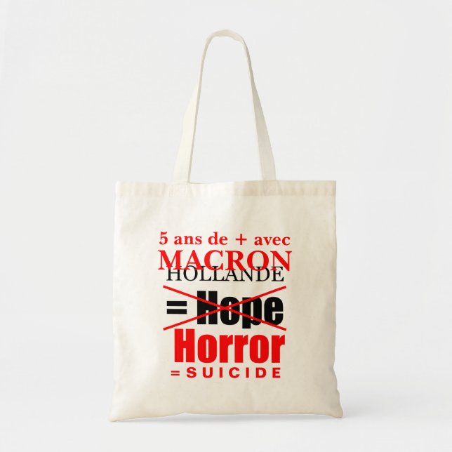 Hollande + Macron = Horror - Tote bag (Front)