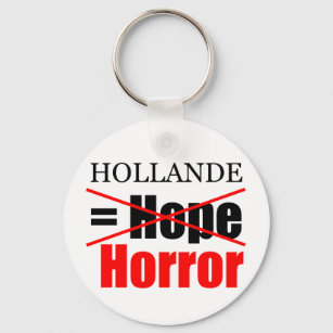 Hollande Not Hope = Horror - R Keychain