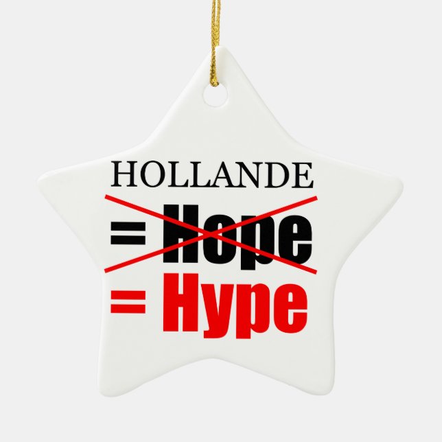 Hollande Not Hope  = Hype !!!!!!!!!!! Ceramic Ornament (Front)