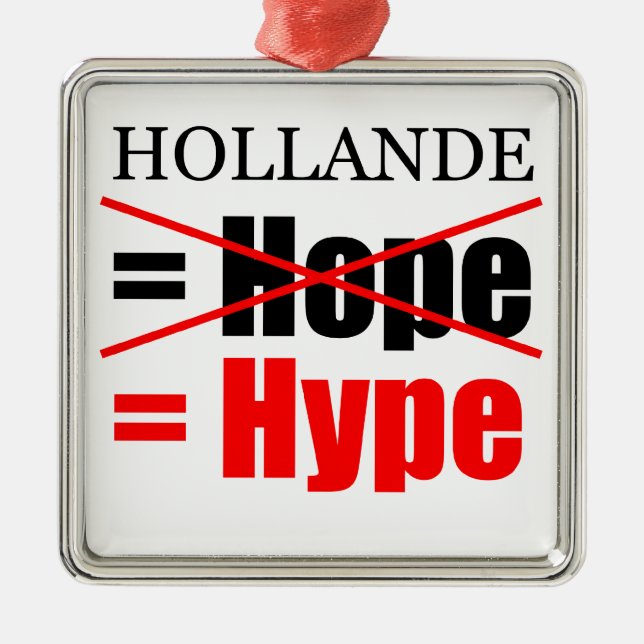 Hollande Not Hope  = Hype !!!!!!!!!!! Metal Tree Decoration (Front)