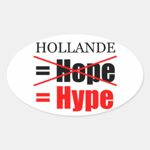 Hollande Not Hope = Hype !!!!!!!!!!! Oval Sticker