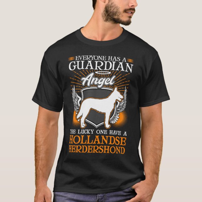 Hollandse Herder Guardian Angel Herdershond T-Shirt (Front)