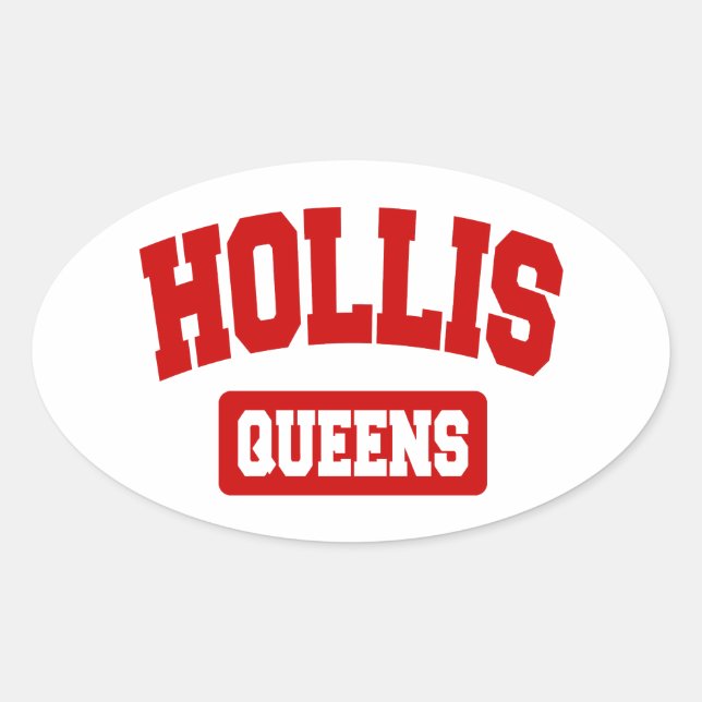 Hollis, Queens, NYC Oval Sticker (Front)