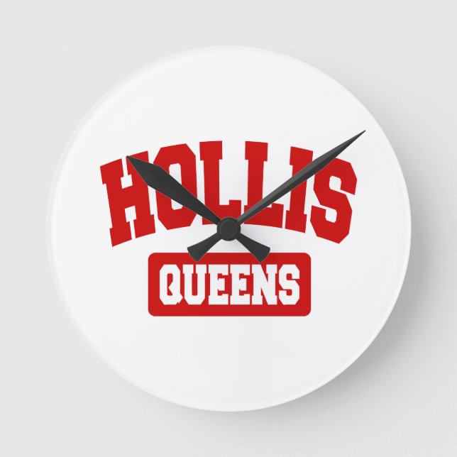 Hollis, Queens, NYC Round Clock (Front)