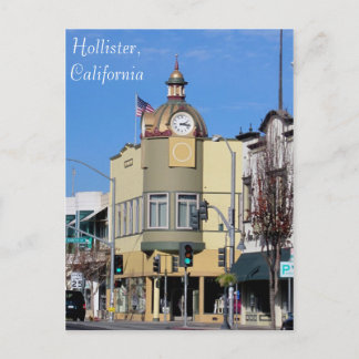 Hollister, CA Clock Tower Postcard