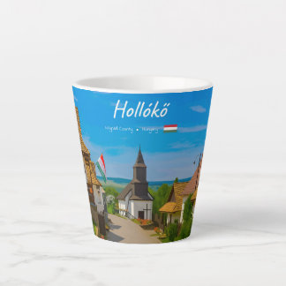 Hollókő, Hungary - Historic Village Street Small Latte Mug