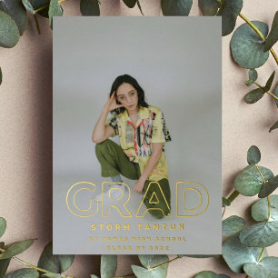 HOLLOW HIGH SCHOOL GRAD Gold Foil Announcement