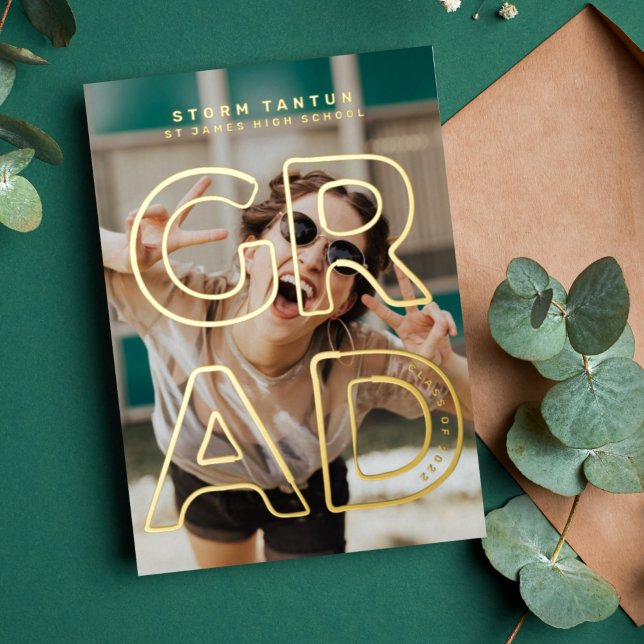 HOLLOW LINE SCHOOL GRAD Gold Foil Announcement (Creator Uploaded)