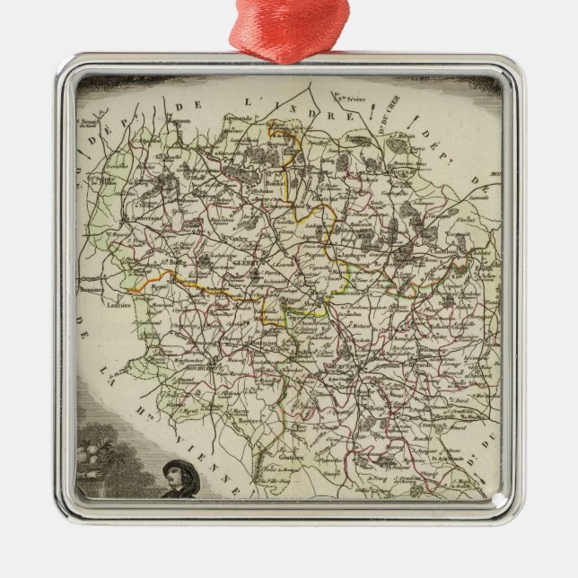 Hollow Maps Metal Tree Decoration (Front)