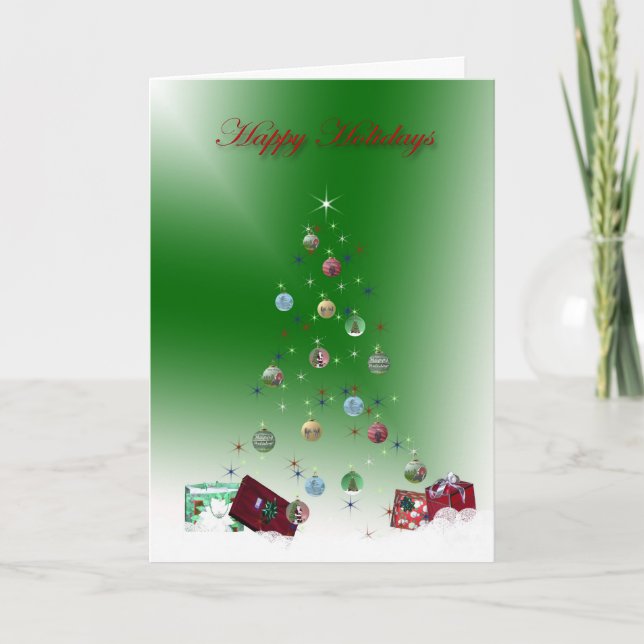 Hollow Tree Happy Holiday Card (Front)