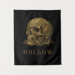 HOLLOW Wooden Relic Skull Aesthetic Tapestry