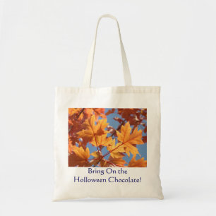 Holloween Chocolate! tote bag Orange Autumn Leaves