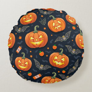 Holloween Pumkin Round Pillow
