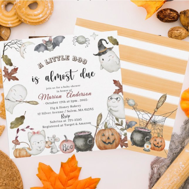 Holloween Pumpkin Little Boo Baby shower Invitation (Creator Uploaded)