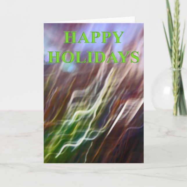 holly abstract happy holidays holiday card (Front)