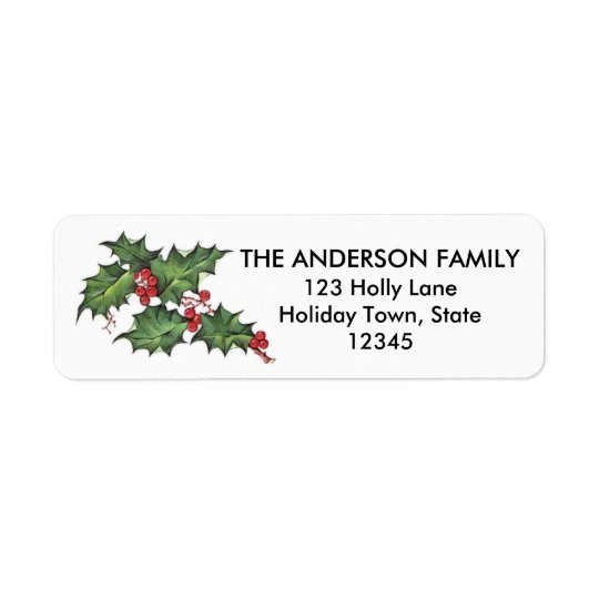 Holly and Berries | Holiday Return Address Labels