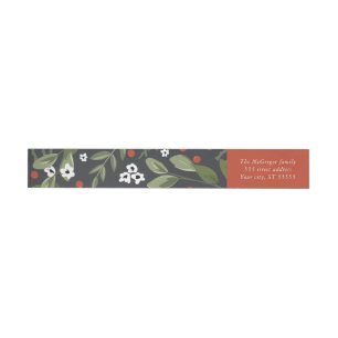 Holly and Berries Return Address Label