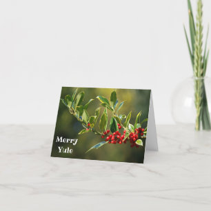 Holly and berries - Yule Holiday Card
