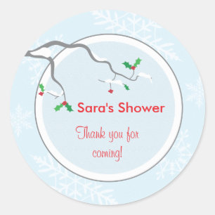 Holly and Branches Favour Sticker or Address Label