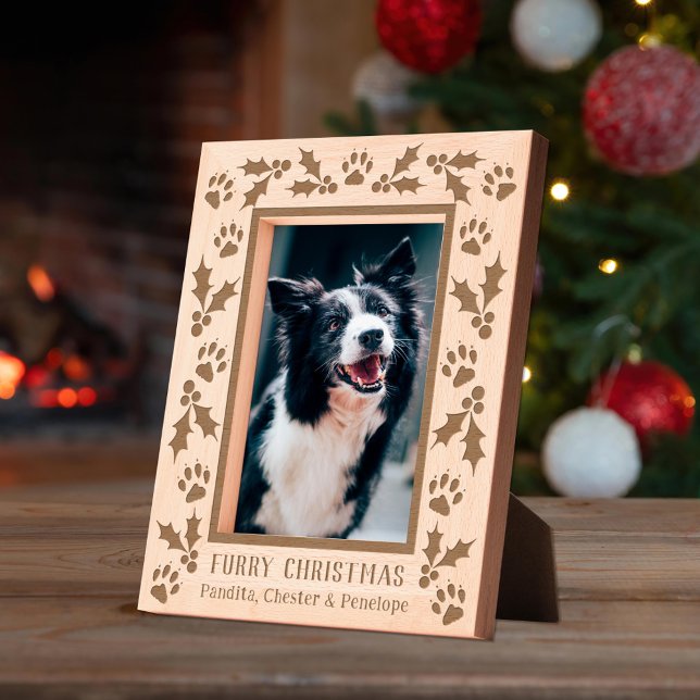 Holly and Dog Paws Holiday Etched Frames (Creator Uploaded)