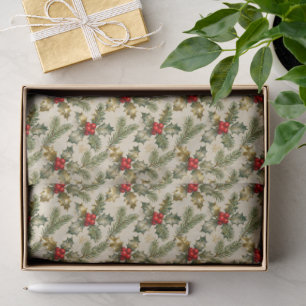 Holly and Evergreens Tissue Paper