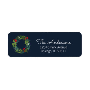 Holly And Greenery Holiday Address Return Address Label