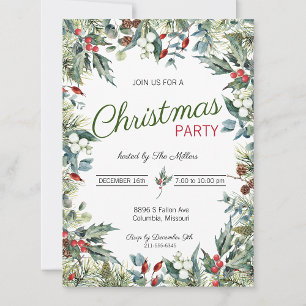 Holly and Ivy Christmas Party Invitation