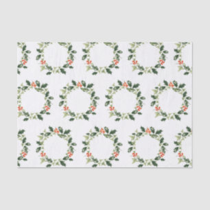 Holly and Ivy Christmas Wreath Tissue Paper