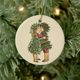 Holly and Mistletoe Kids - Edit back text Ornament
