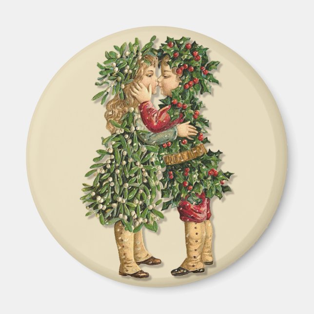 Holly and Mistletoe Kids Magnet (Front)