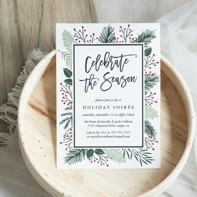 Holly and Pine | Holiday Party Invitation (Creator Uploaded)